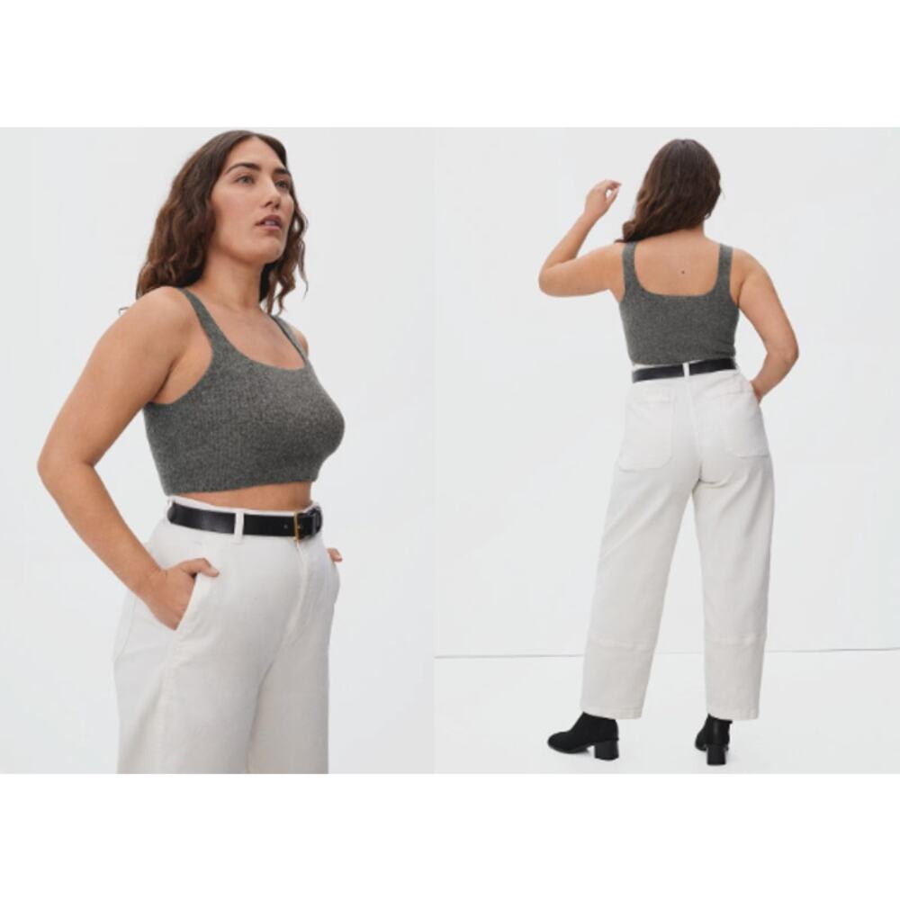 Everlane | The Cozy-Stretch Tank | Heathered Charcoal Gray |‎ Sz M | NWT